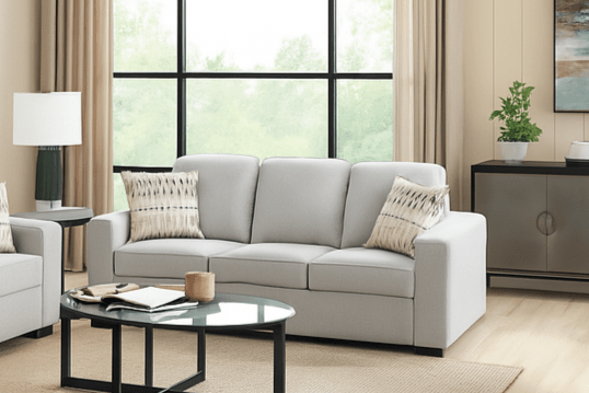 Confa Grey Living Room Set ( Sofa + Loveseat) - Al Rugaib Furniture