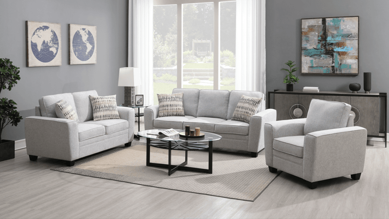 Confa Grey Living Room Set (Sofa + Loveseat + Chair) - Al Rugaib Furniture