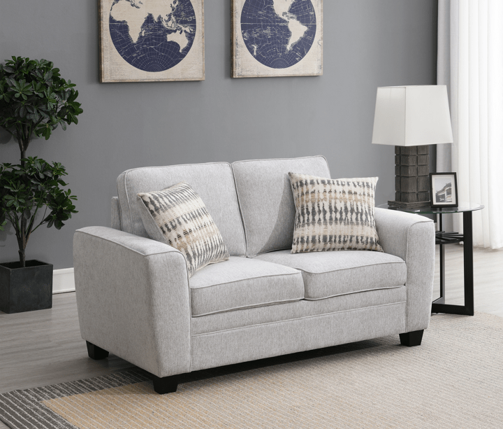 Confa Grey Loveseat with Two Pillows Sofas & Loveseats| Roots Furniture