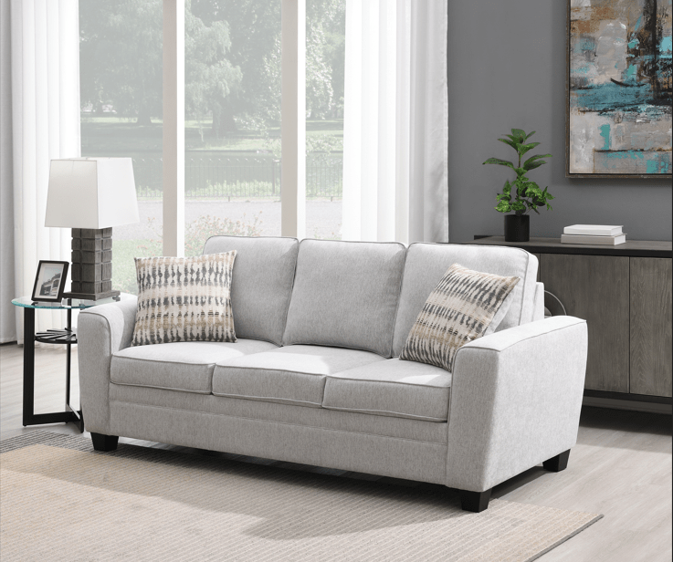 Confa Grey Sofa with Two Pillows - Al Rugaib Furniture