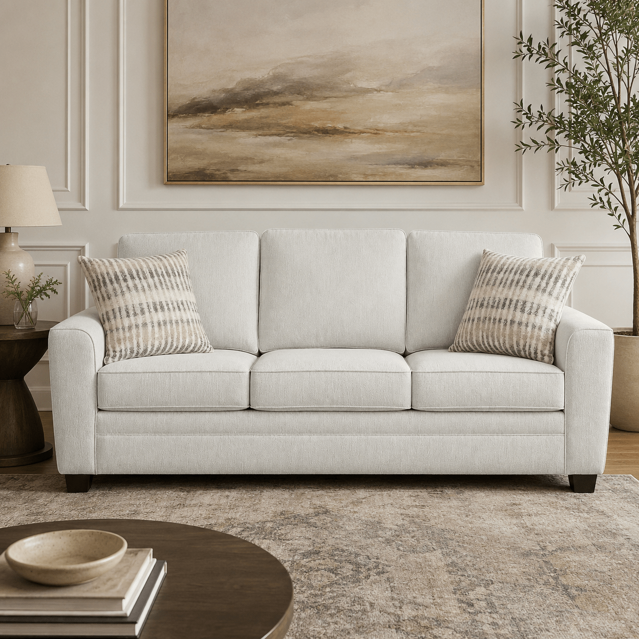 Confa Grey Sofa with Two Pillows Sofas & Loveseats| Roots Furniture