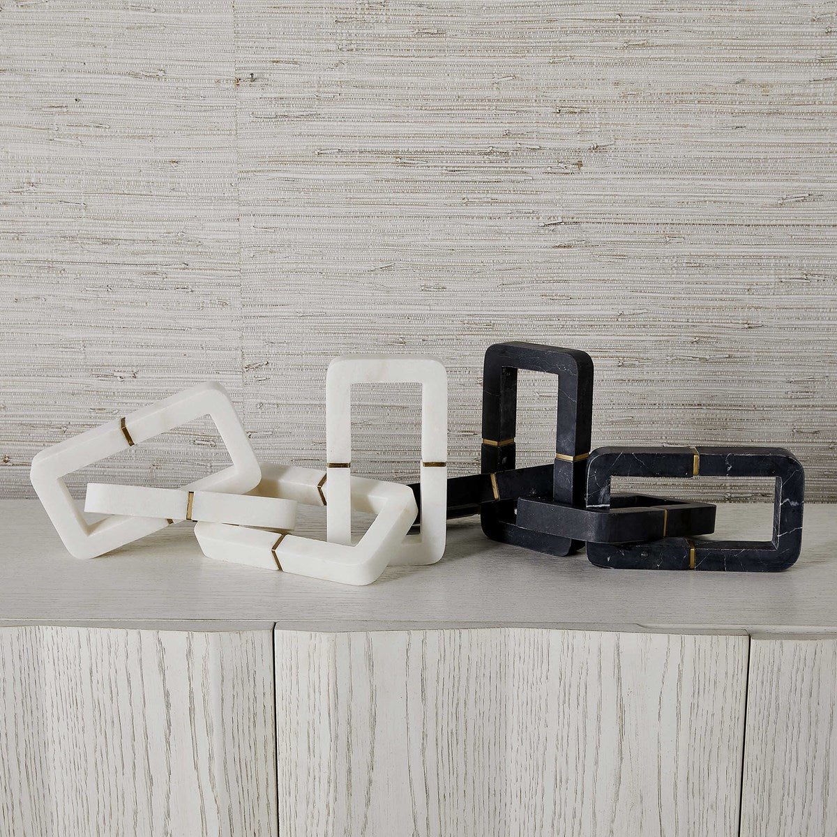 Connection Sculpture - Black and White Marble Table Decors| Uttermost