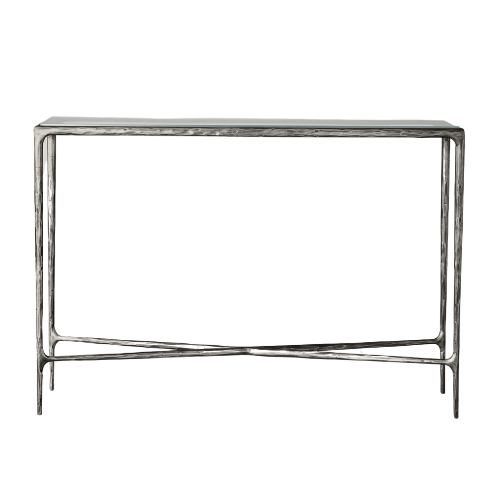 Console Table with Glass Top Roots Furniture