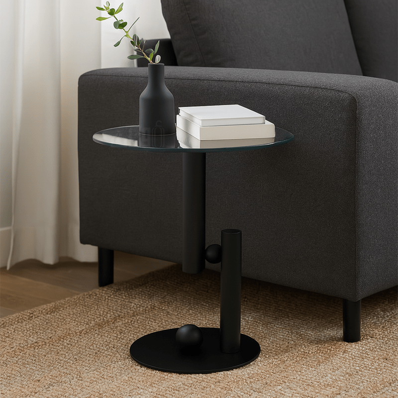 Contemporary Glass Coffee & End Tables – Sleek Black Design - Al Rugaib Furniture