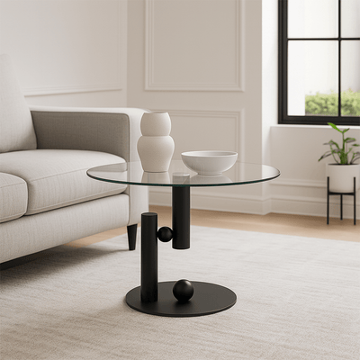 Contemporary Glass Coffee & End Tables – Sleek Black Design - Al Rugaib Furniture