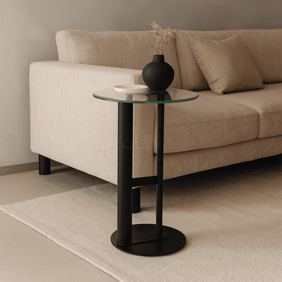 Contemporary Glass Coffee & Side Table Set – Black Design - Al Rugaib Furniture