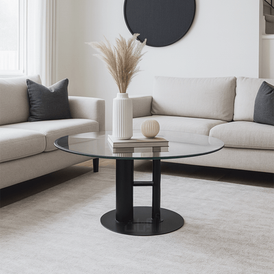 Contemporary Glass Coffee & Side Table Set – Black Design - Al Rugaib Furniture