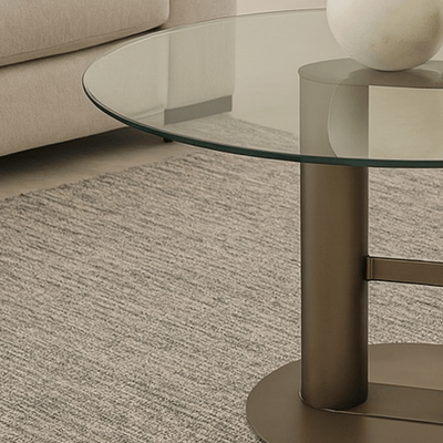 Contemporary Glass Coffee & Side Table Set – Bronze Design - Al Rugaib Furniture