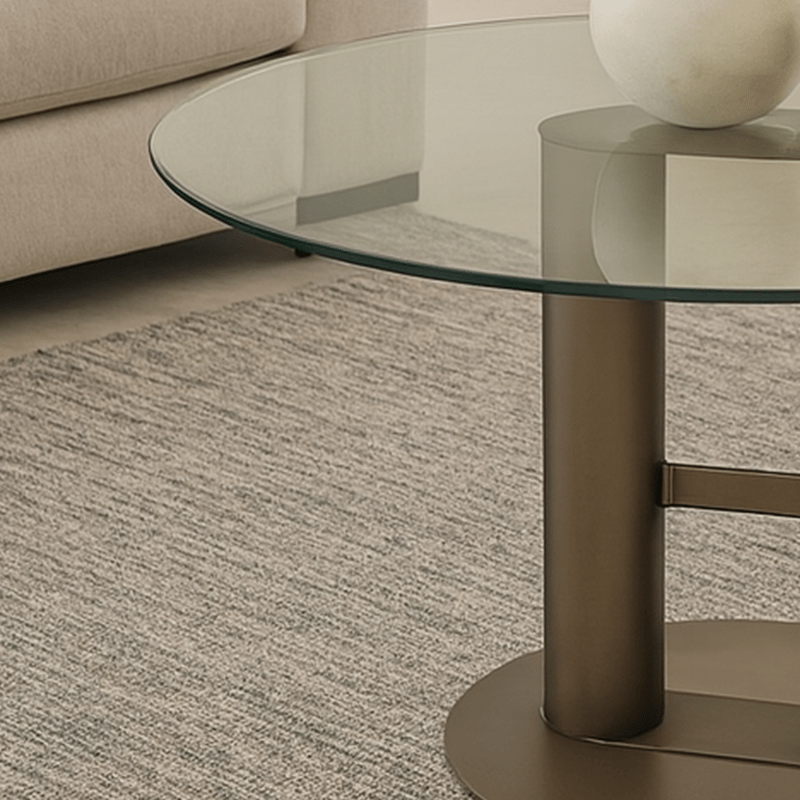 Contemporary Glass Coffee & Side Table Set – Bronze Design - Al Rugaib Furniture