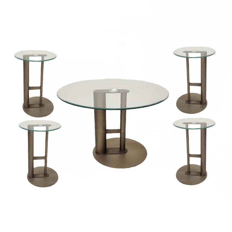 Contemporary Glass Coffee & Side Table Set – Bronze Design Table Sets| Otath
