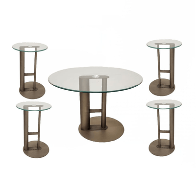 Contemporary Glass Coffee & Side Table Set – Bronze Design - Al Rugaib Furniture