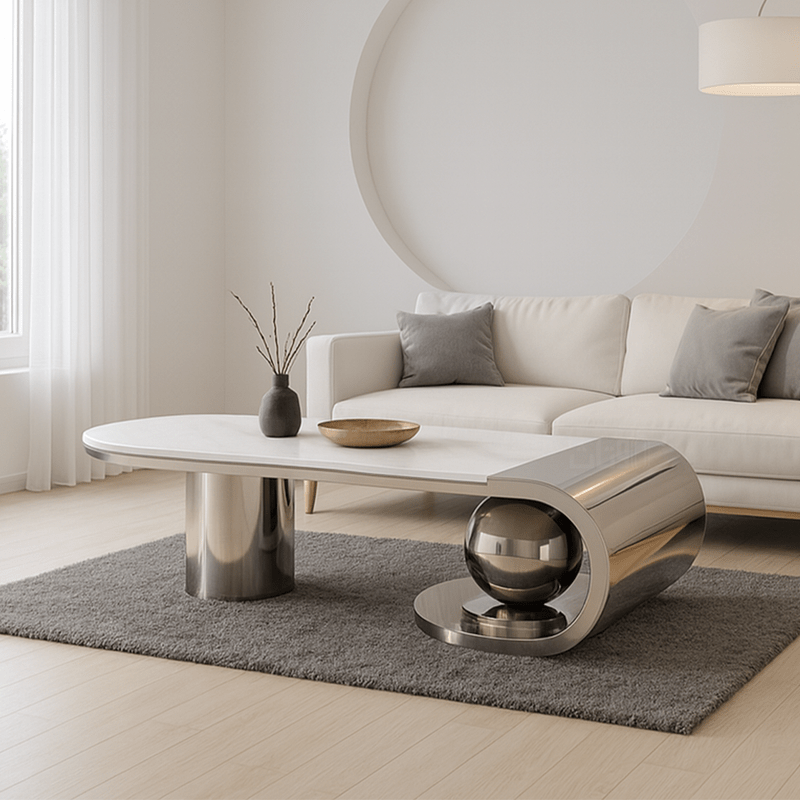 Contemporary Marble Coffee Table with Unique Design - Al Rugaib Furniture