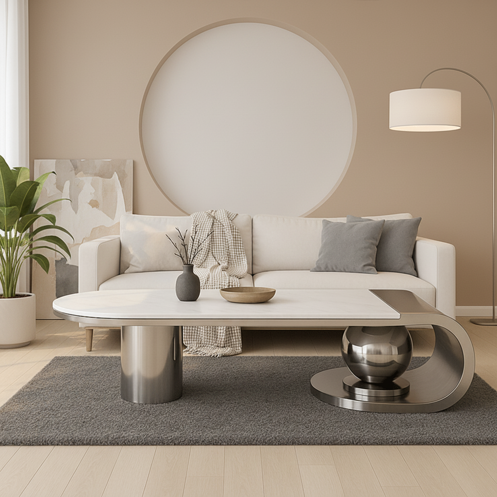 Contemporary Marble Coffee Table with Unique Design Coffee Table| Otath