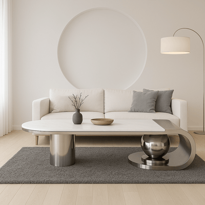 Contemporary Marble Coffee Table with Unique Design - Al Rugaib Furniture