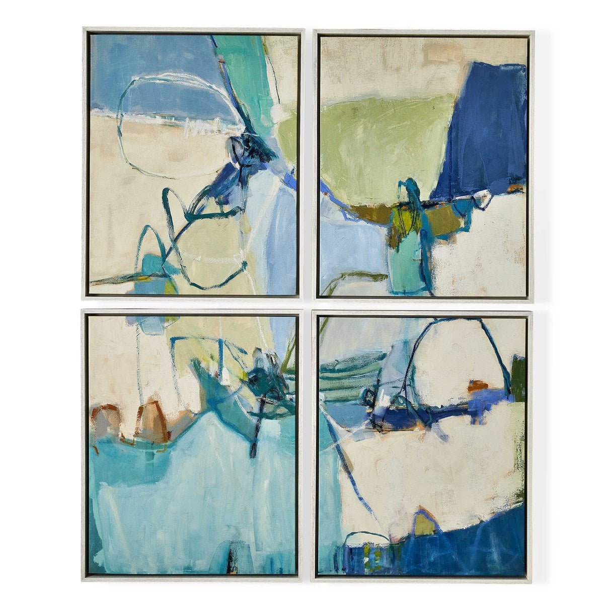 Cool Outlook Framed Canvases, S/4 Paintings & Pictures| Uttermost