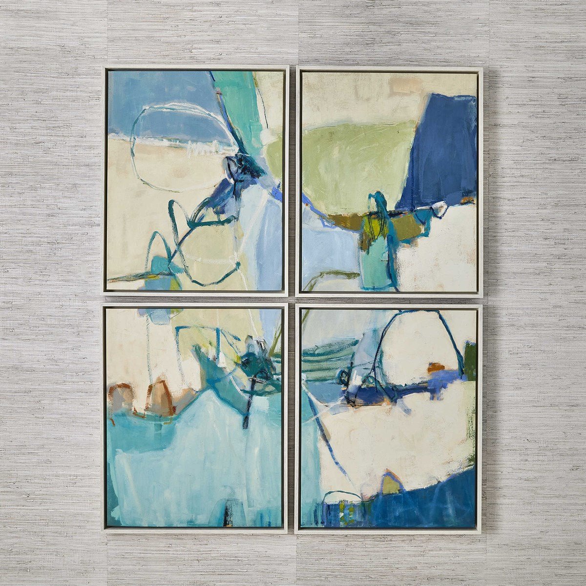 Cool Outlook Framed Canvases, S/4 Paintings & Pictures| Uttermost