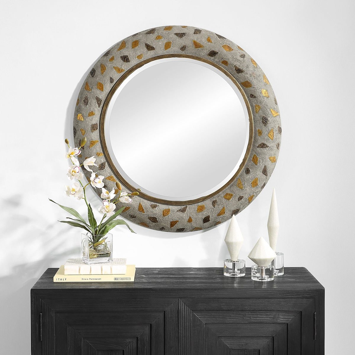 Copper Terrazzo Round Mirror Mirrors| Uttermost