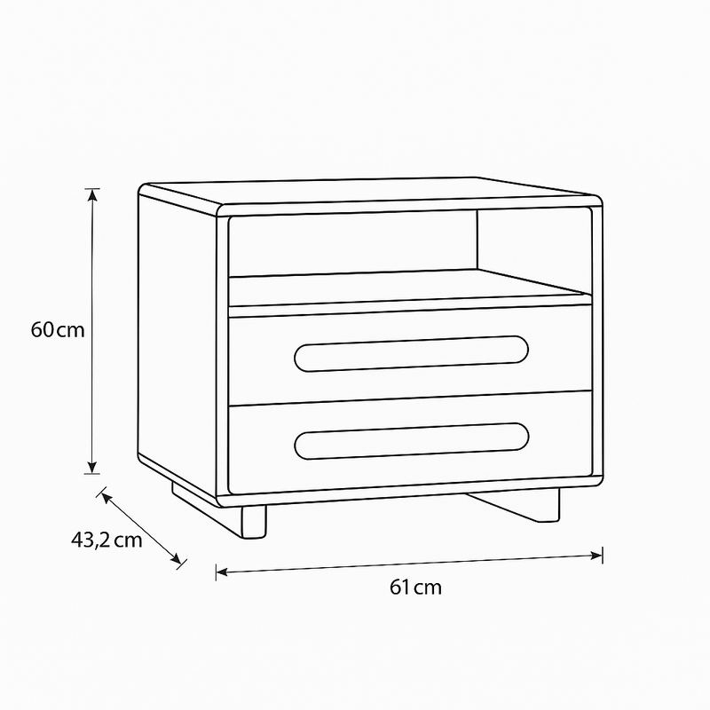 Cora Dark Nightstand - Al Rugaib Furniture