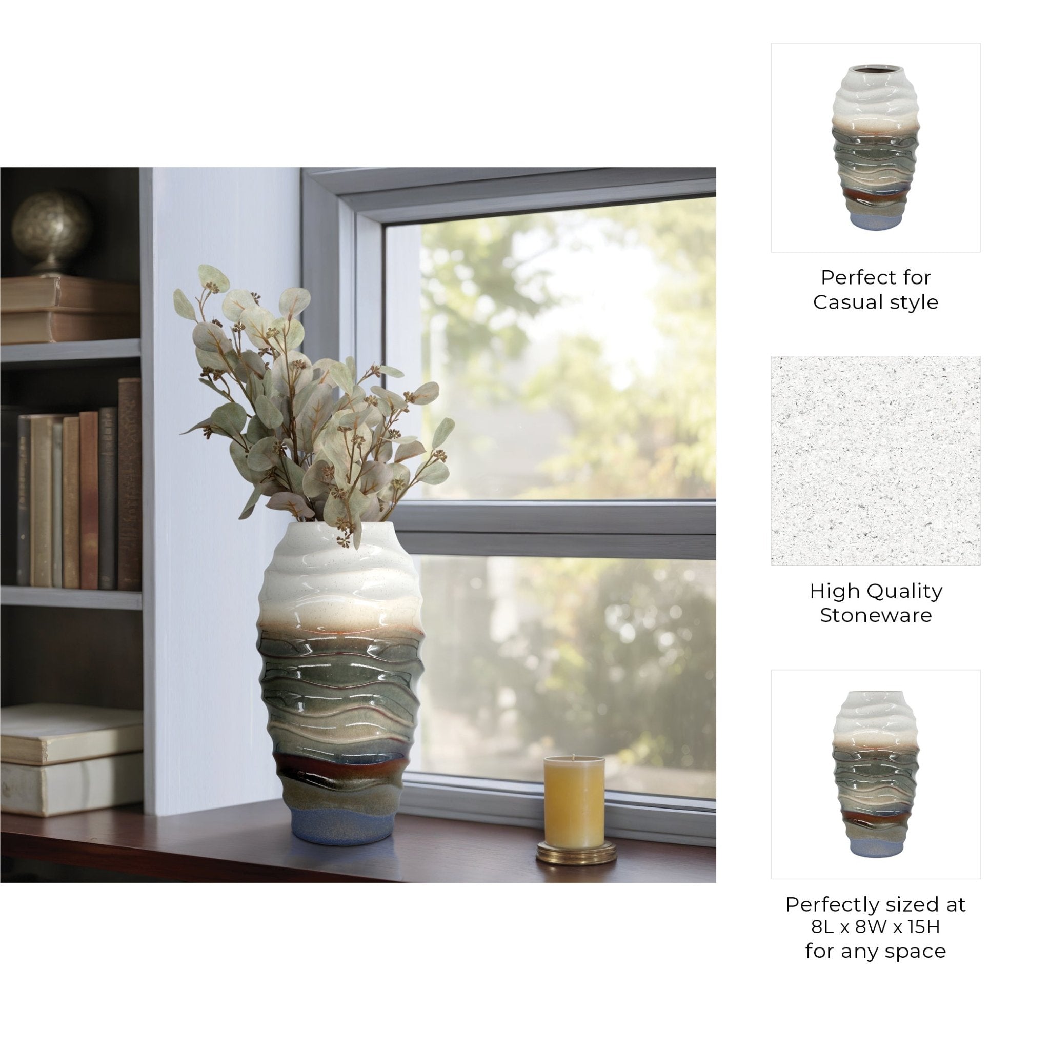 Cordoba Cream Vase Vases and Jars| Sagebrook Home