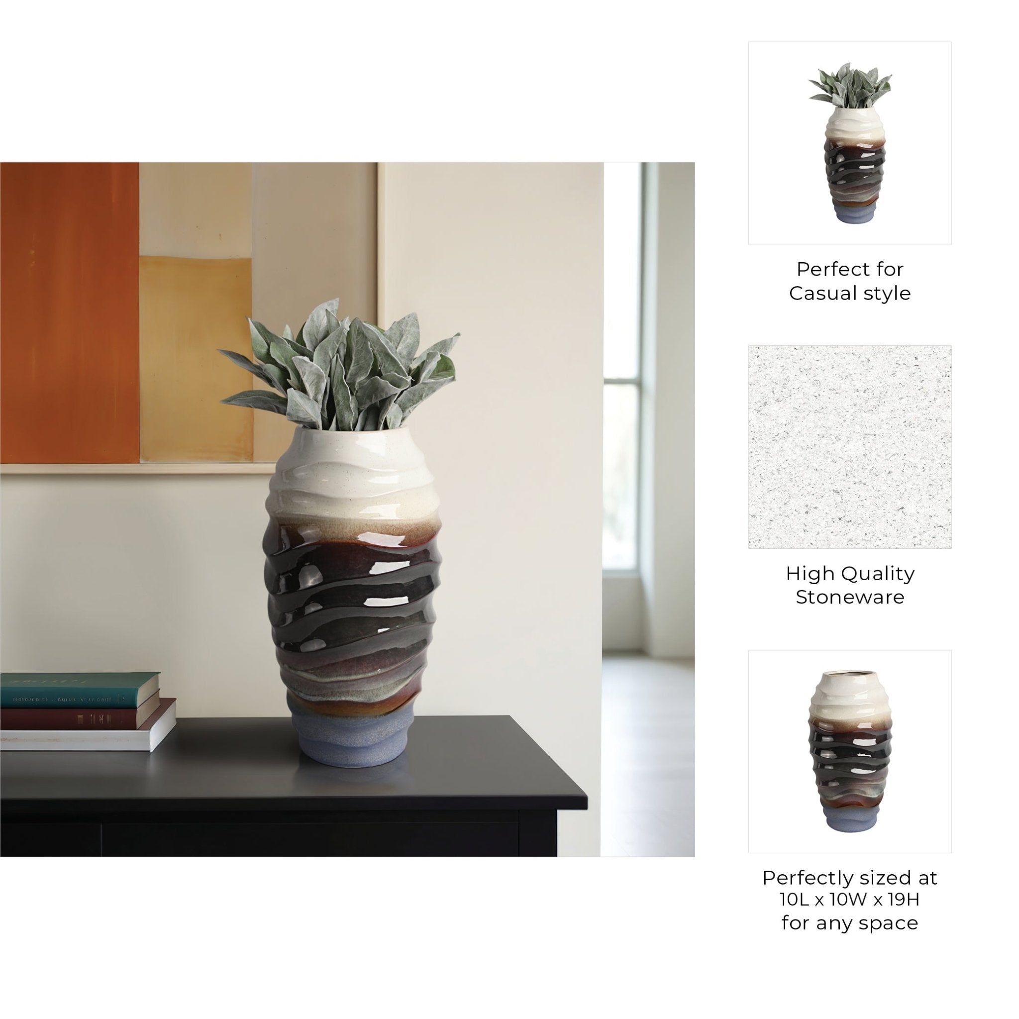 Cordoba Cream Vase Vases and Jars| Sagebrook Home