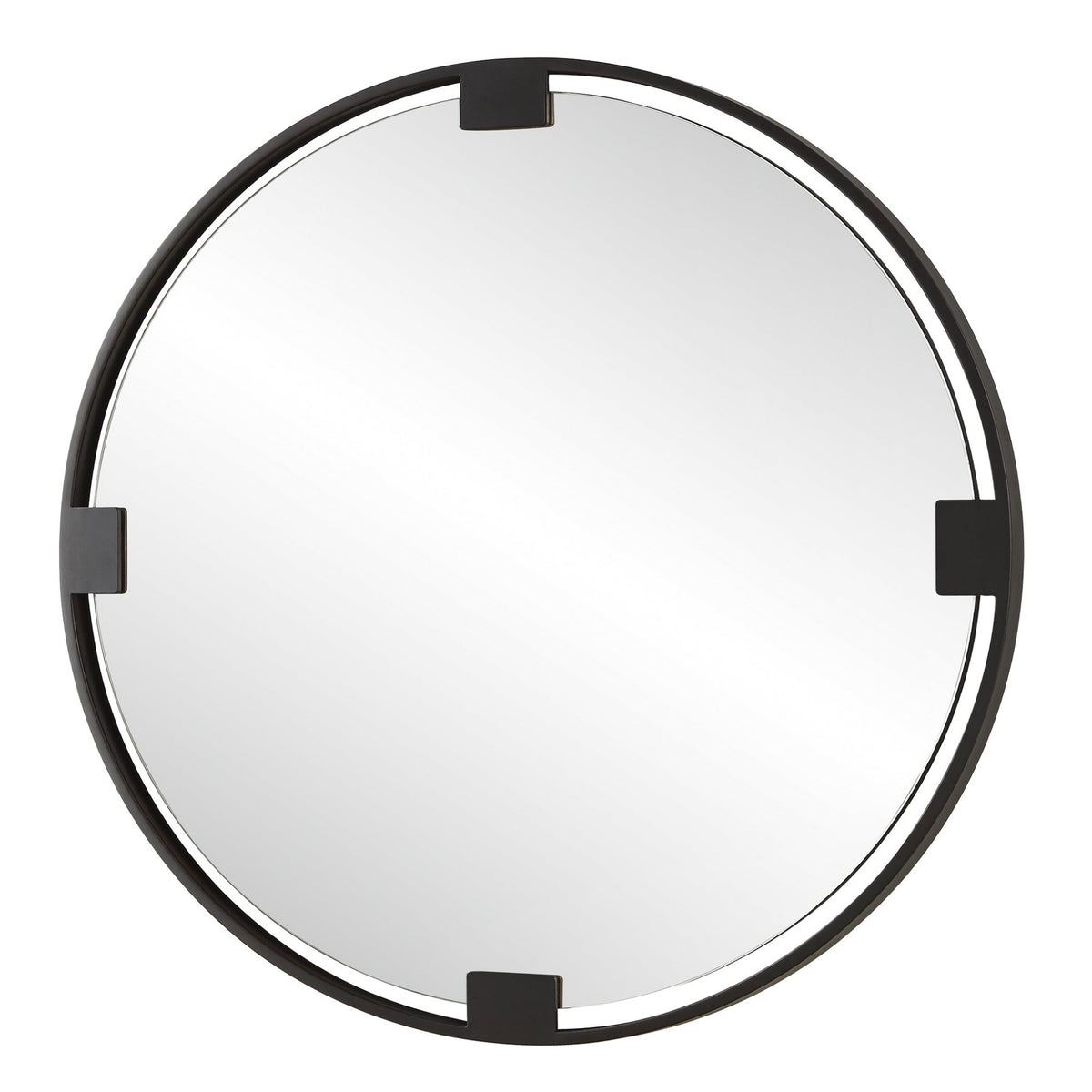 Cornelia Black Round Mirror Mirrors| Uttermost