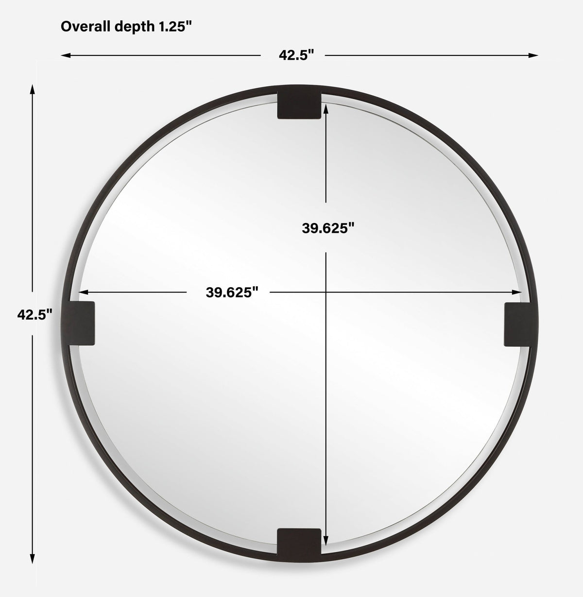Cornelia Black Round Mirror Mirrors| Uttermost