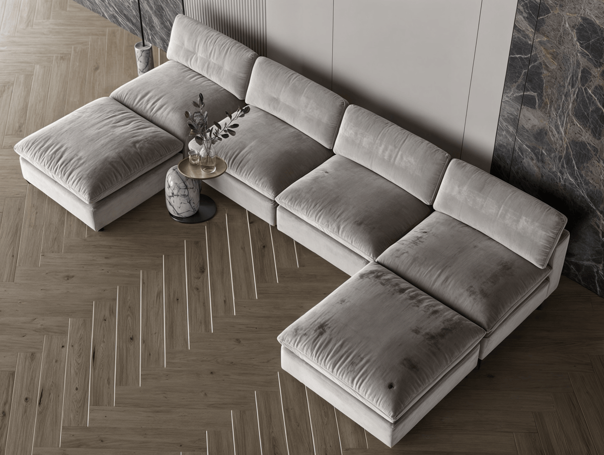Corner sofa model "Nokhba" size 330×140×140 Sectionals| Oak