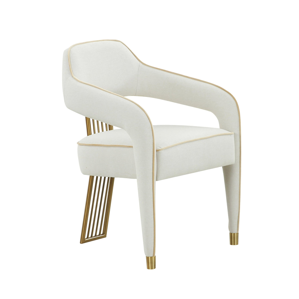Corralis Cream Performance Linen Dining Chair Dining Chairs| TOV