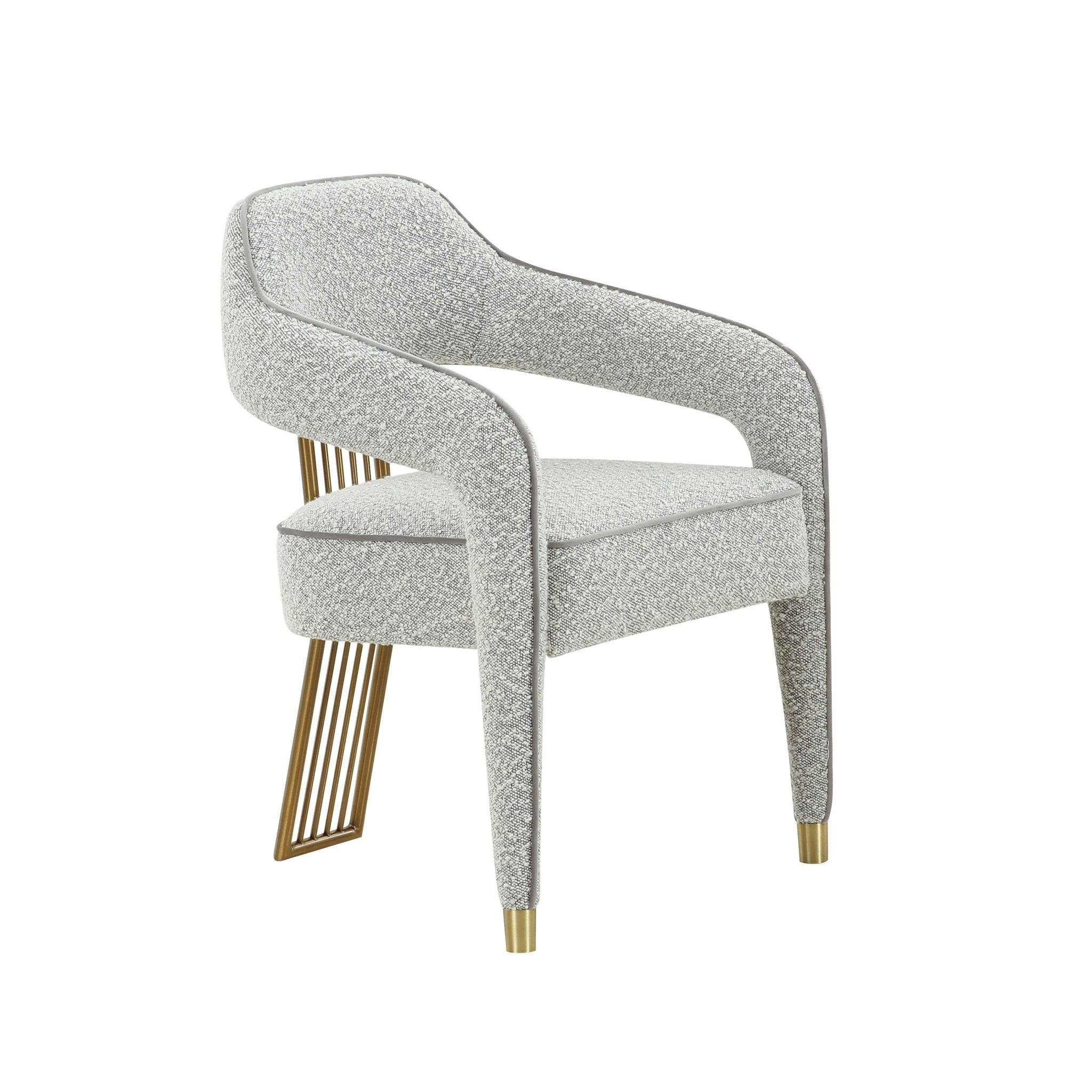 Corralis Speckled Grey Performance Boucle Dining Chair Dining Chairs| TOV