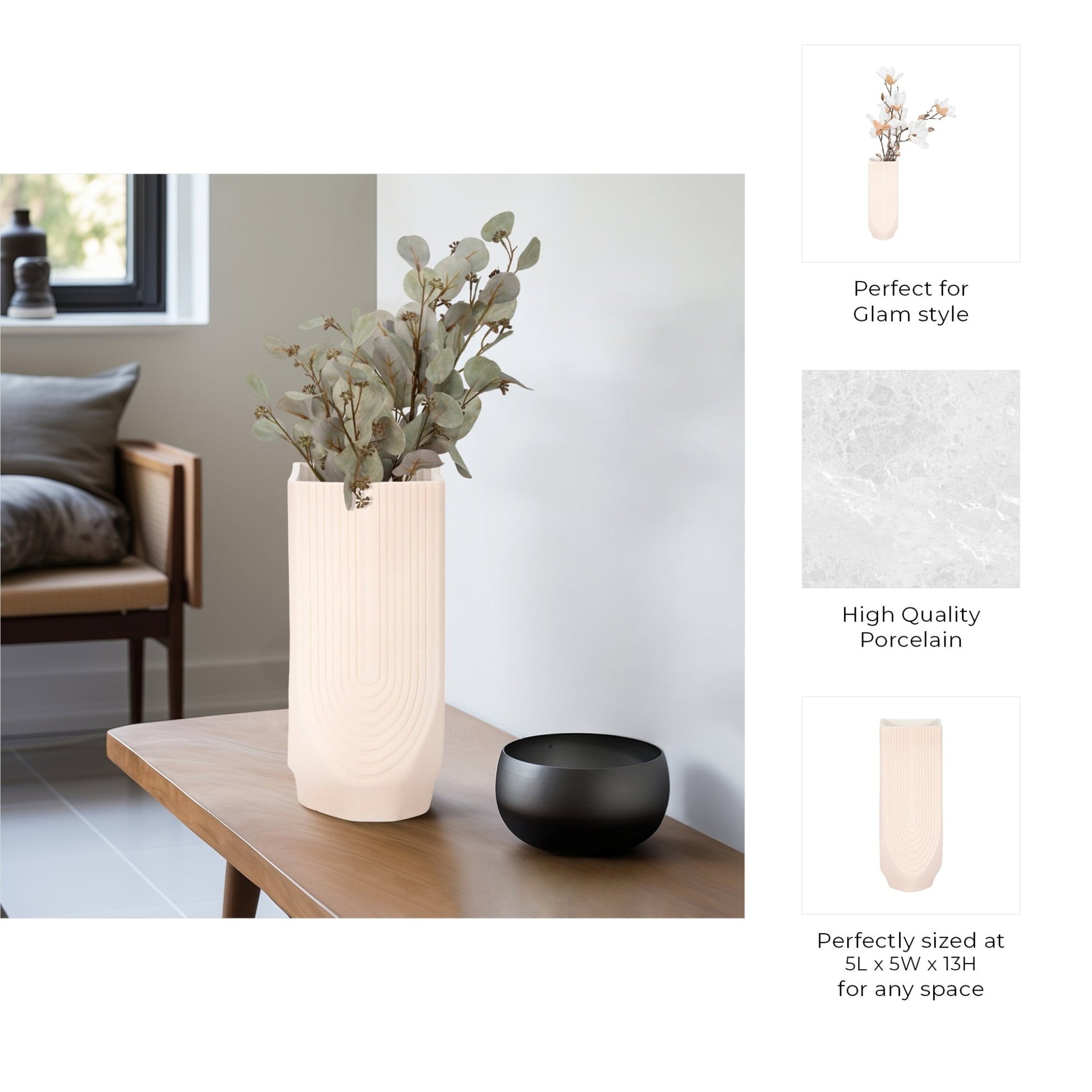 CORSICA 3D PRINTED VASE, ROSE SMOKE Vases and Jars| Sagebrook Home