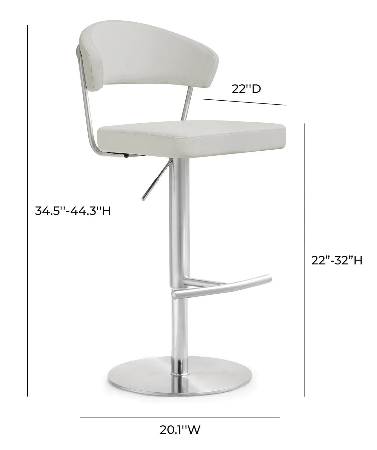 Cosmo Light Grey Steel Barstool Counter Stools| TOV