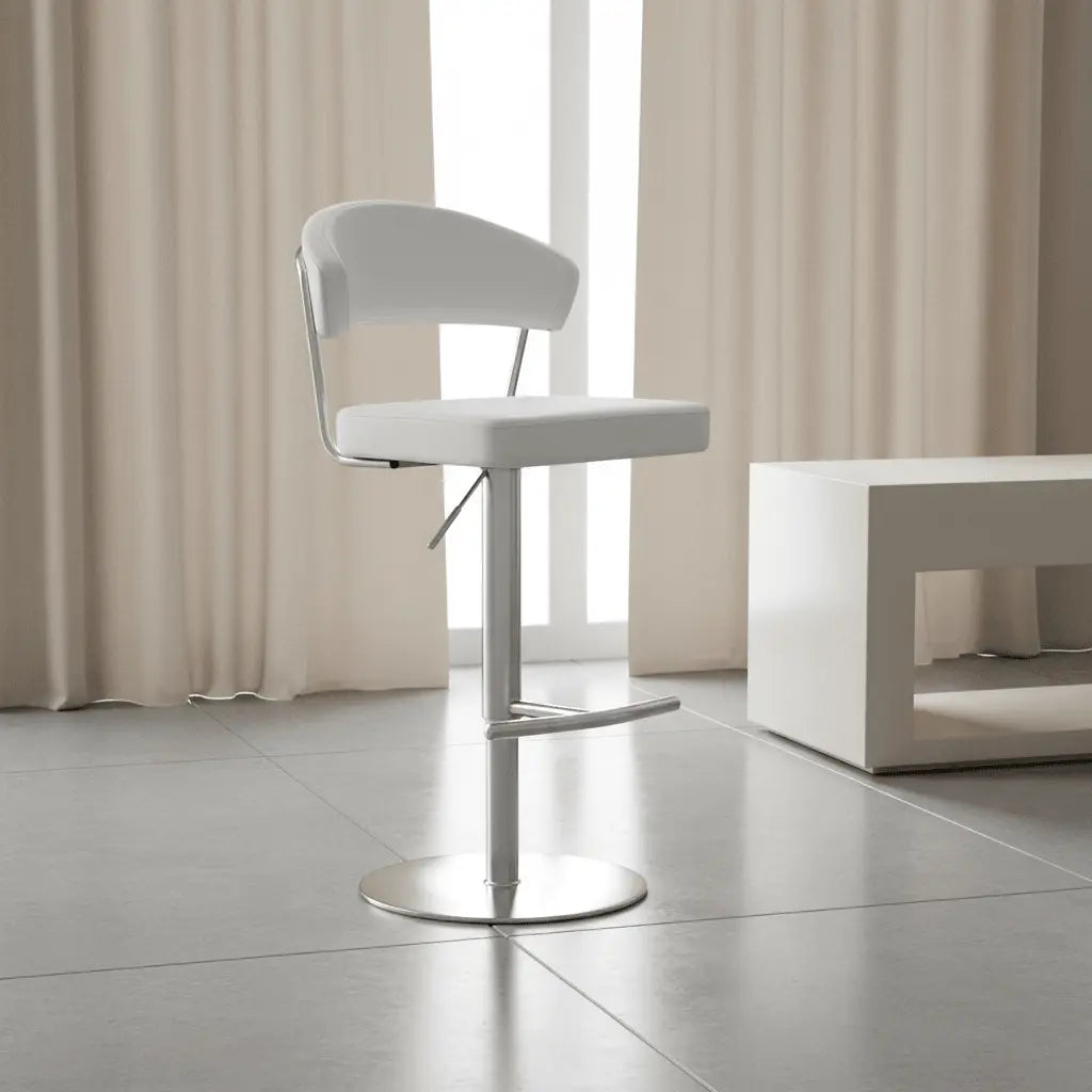 Cosmo White Steel Barstool Counter Stools| TOV