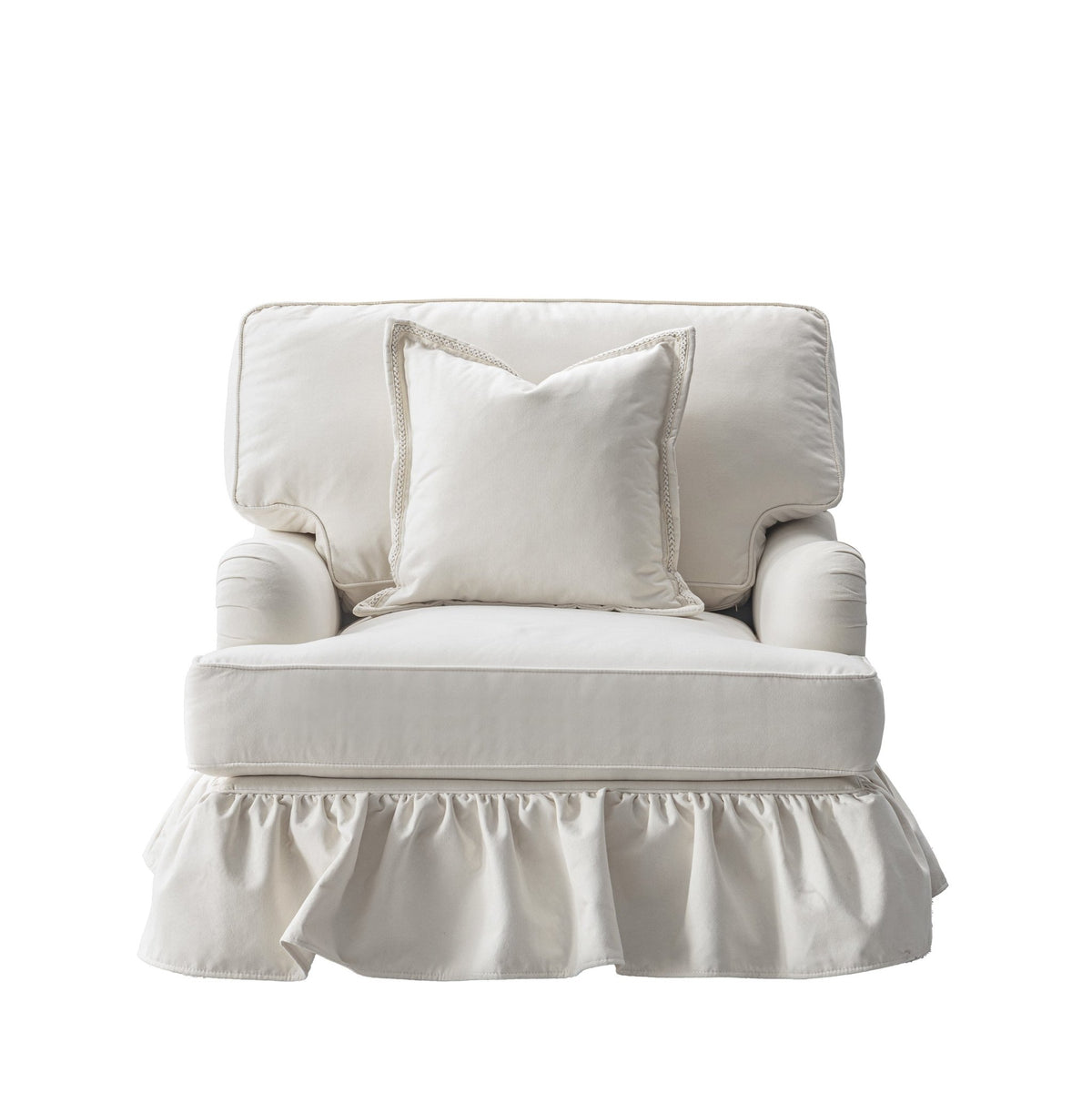 Cottage Calm by Noof Alaboudi Beige Skirted Chair Chairs| Roots Furniture