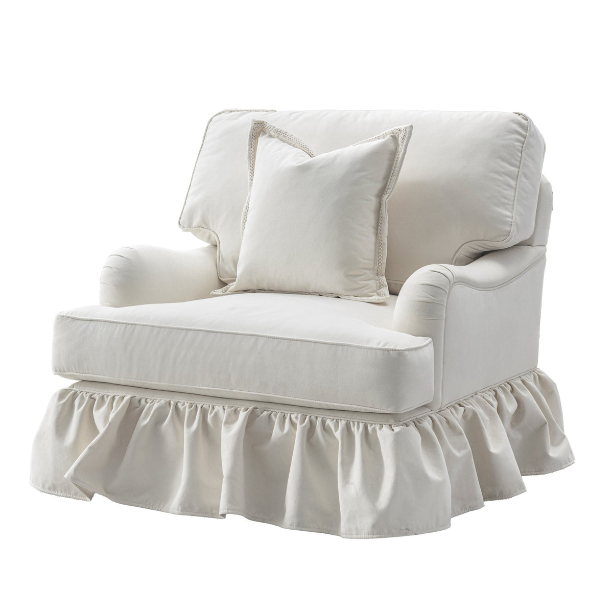 Cottage Calm by Noof Alaboudi Beige Skirted Chair Chairs| Roots Furniture