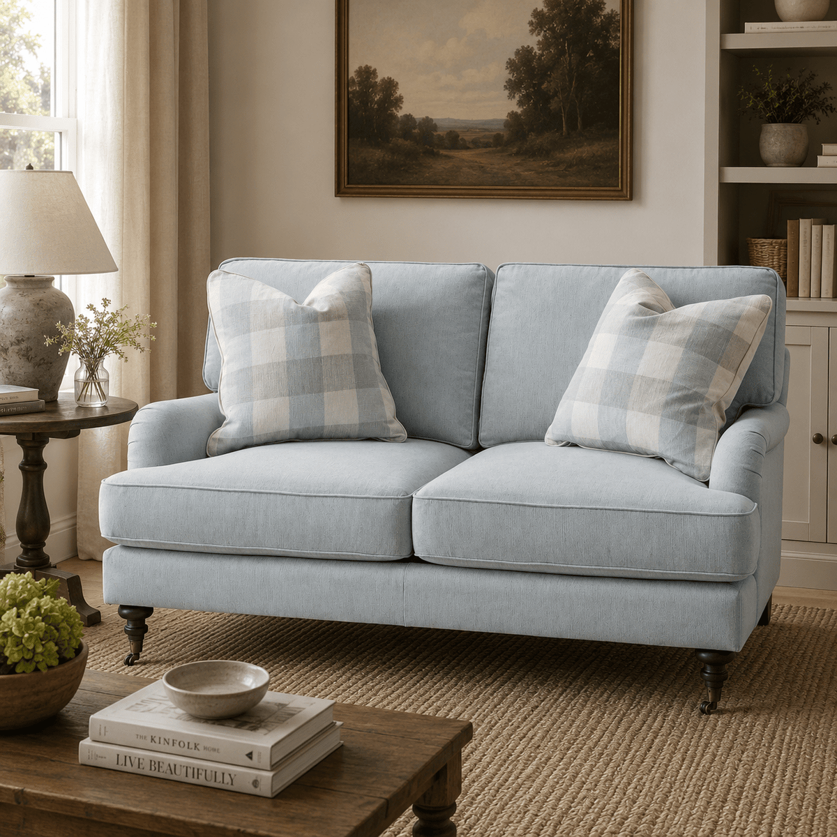 Cottage Calm by Noof Alaboudi Blue Loveseat Sofas & Loveseats| Roots Furniture