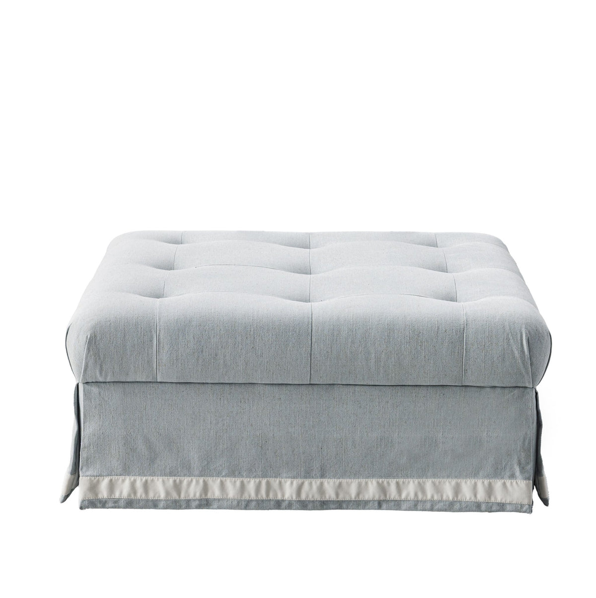 Cottage Calm by Noof Alaboudi Blue Ottoman Ottomans| Roots Furniture