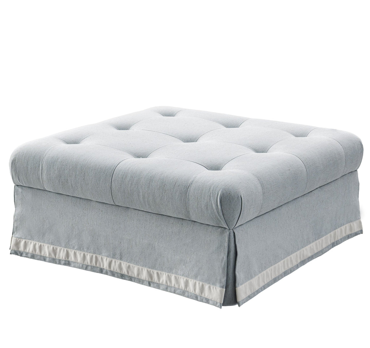 Cottage Calm by Noof Alaboudi Blue Ottoman Ottomans| Roots Furniture
