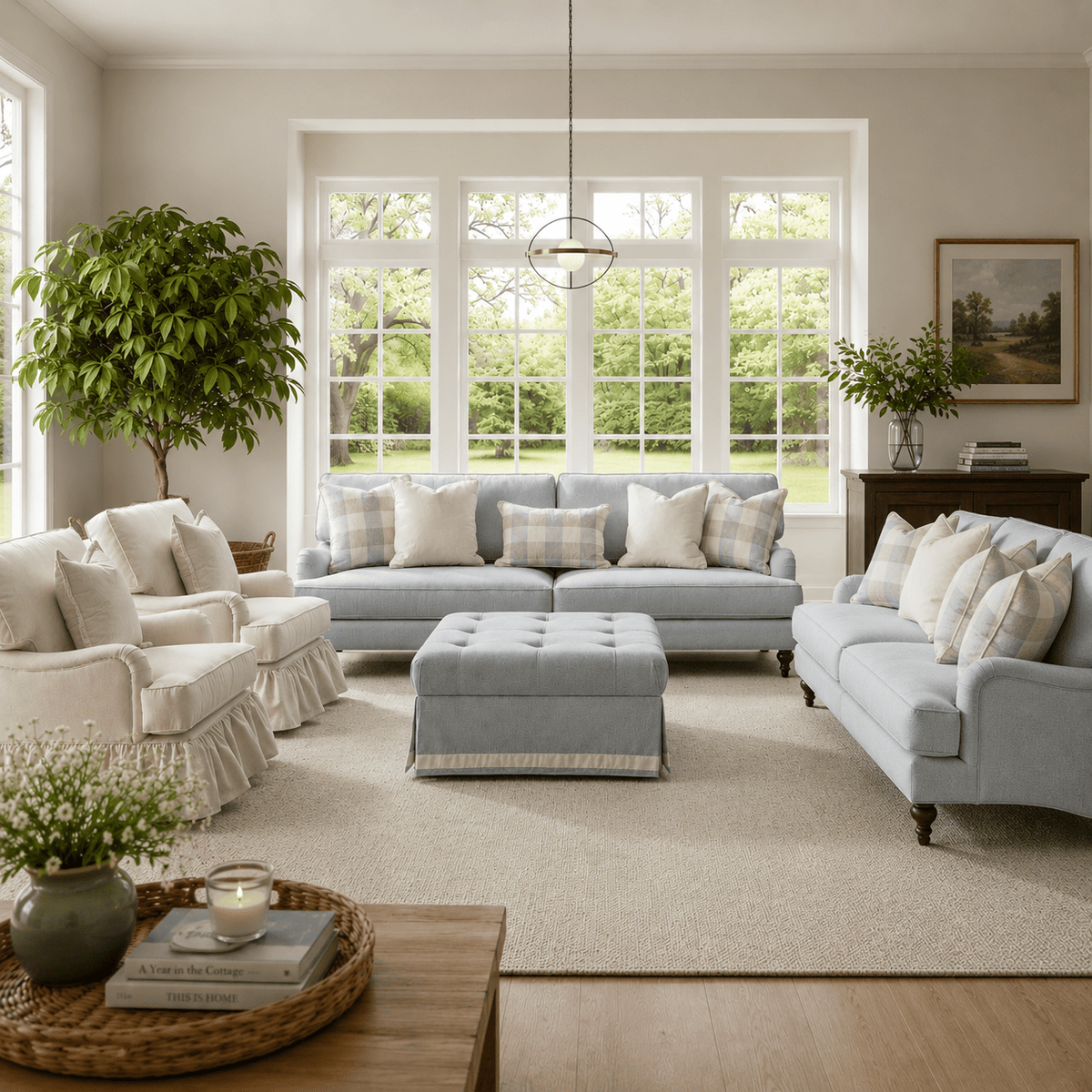 Cottage Calm by Noof Alaboudi Blue XL Sofa Sofas & Loveseats| Roots Furniture