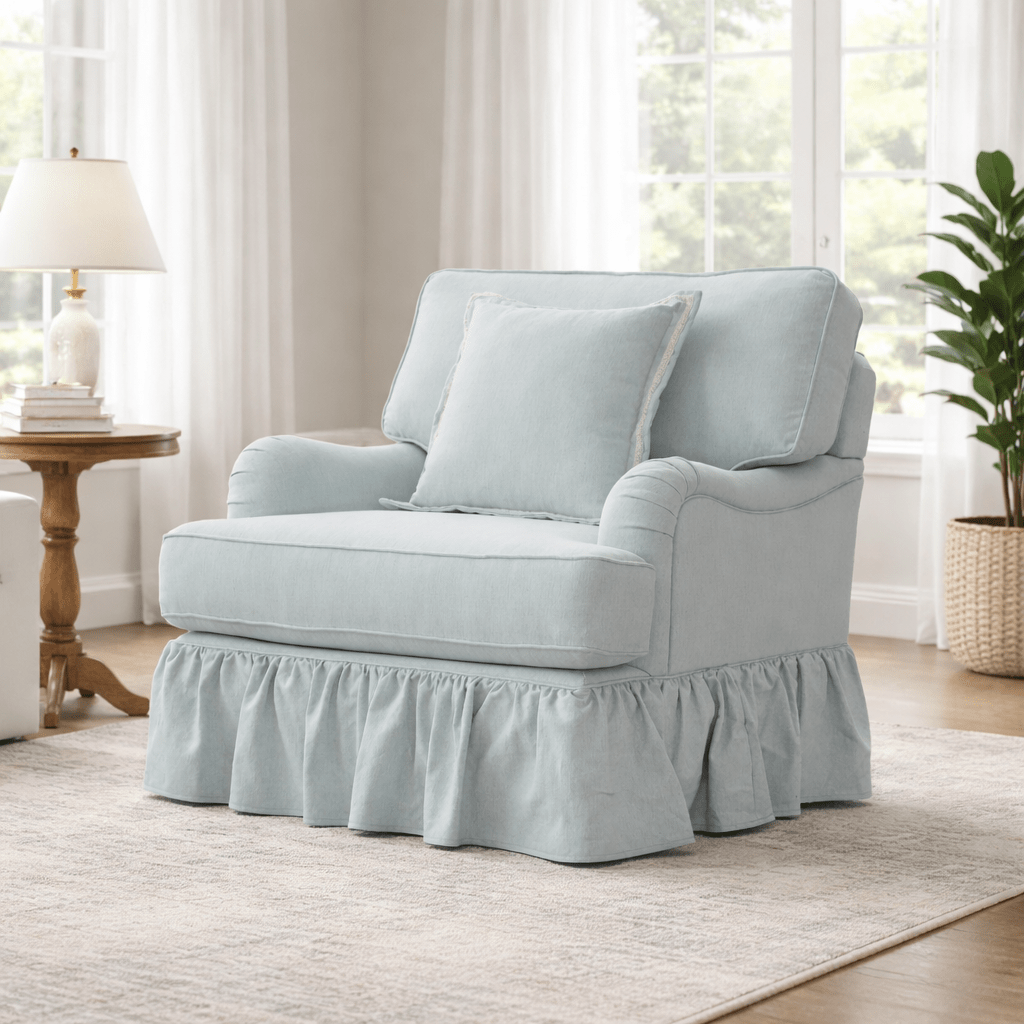 Cottage Calm by Noof Alaboudi Curtain Blue Chair Chairs| Roots Furniture
