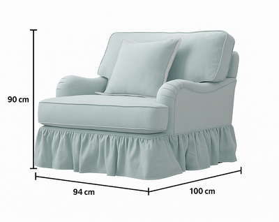 Cottage Calm by Nouf Alaboudi Curtain Blue Chair - Al Rugaib Furniture