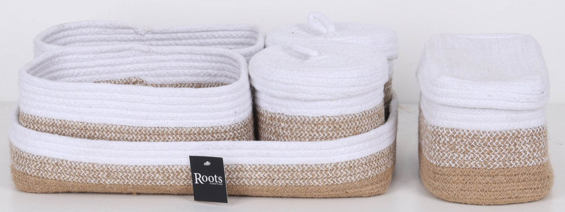 COTTON/JUTE ORGANIZER S/6 Baskets| Roots Furniture