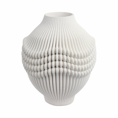coulter 3d Printed Porcelain Vase, Ivory - Al Rugaib Furniture