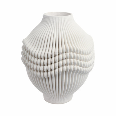 coulter 3d Printed Porcelain Vase, Ivory - Al Rugaib Furniture