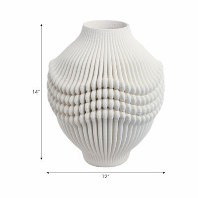 coulter 3d Printed Porcelain Vase, Ivory - Al Rugaib Furniture