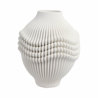 coulter 3d Printed Porcelain Vase, Ivory - Al Rugaib Furniture