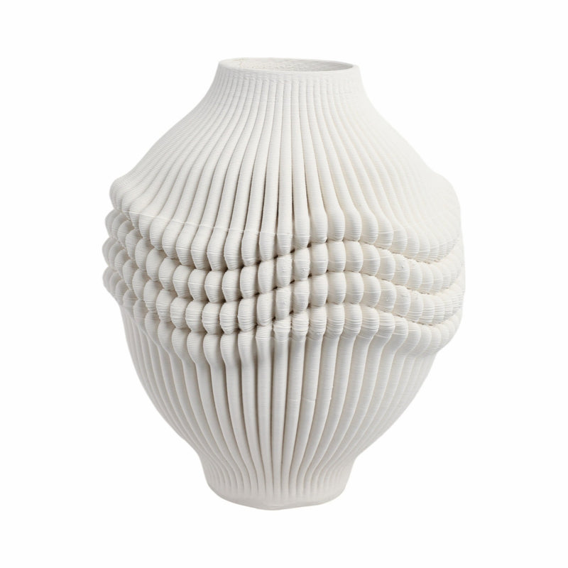 coulter 3d Printed Porcelain Vase, Ivory - Al Rugaib Furniture
