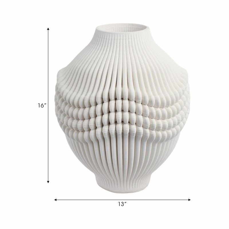 coulter 3d Printed Porcelain Vase, Ivory - Al Rugaib Furniture