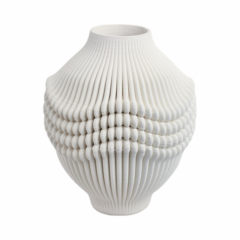 coulter 3d Printed Porcelain Vase, Ivory - Al Rugaib Furniture