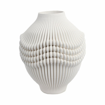 coulter 3d Printed Porcelain Vase, Ivory - Al Rugaib Furniture