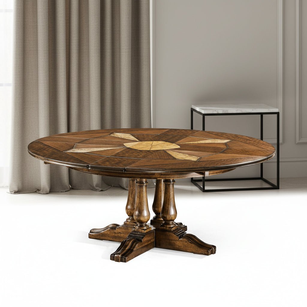 Country Farmhouse Collection - 59" Round Country Extending Dining Table Dining Tables| Jonathan Charles